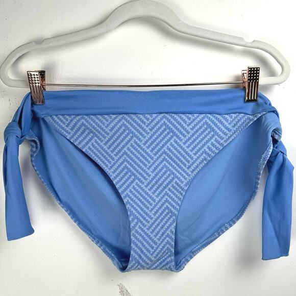 NWT Aerie Geometric Retro Stitch Pattern Full Coverage Side Tie Bikini Bottom - Picture 1 of 9